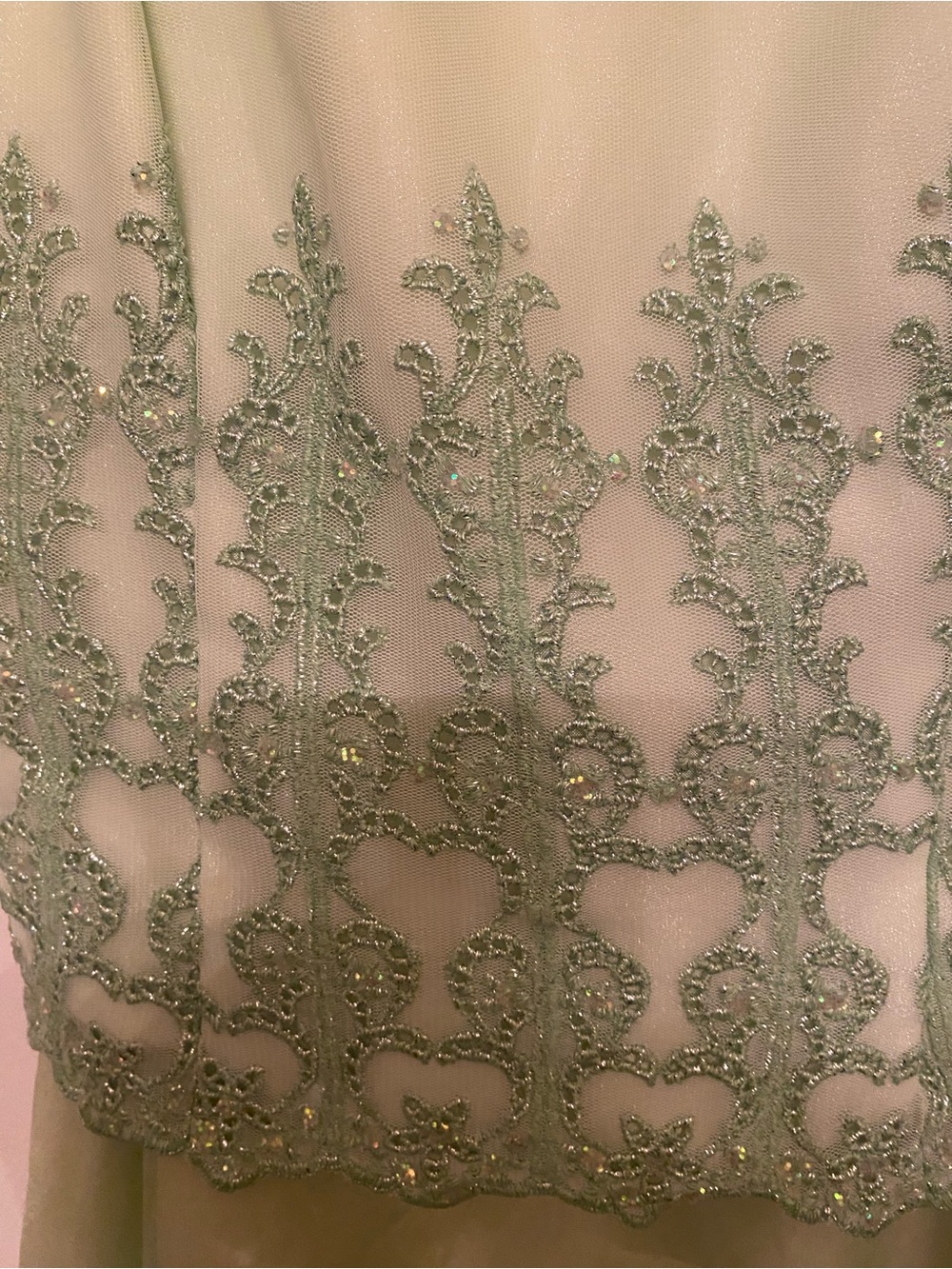 Dave & Johnny Light Green Lace Bodice Maxi Dress - Picture 5 of 7